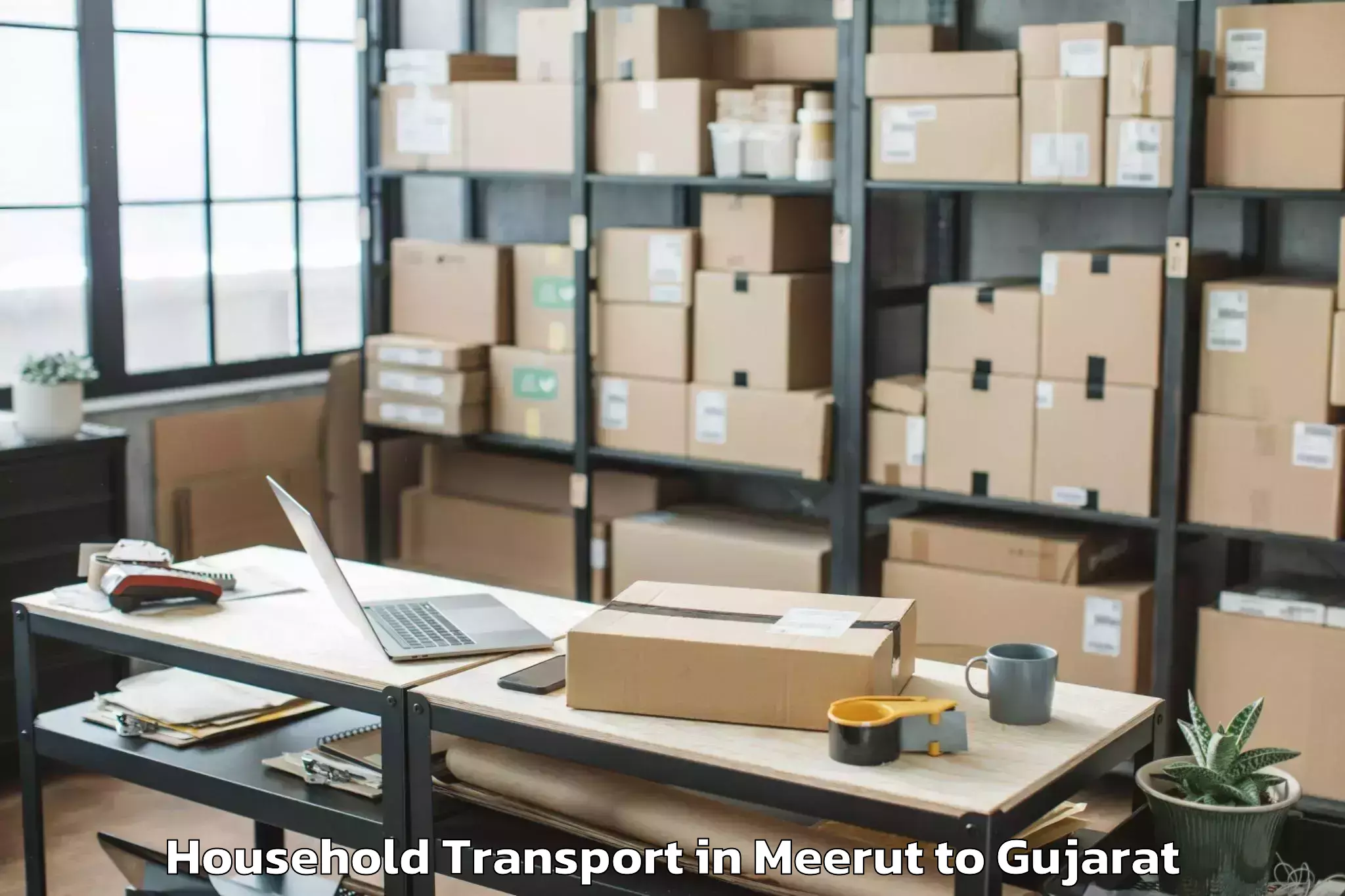 Easy Meerut to Himmatnagar Household Transport Booking